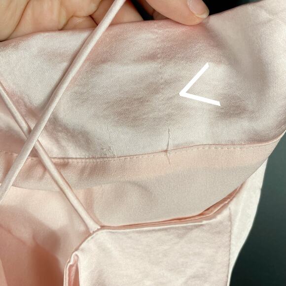 Superdown Billie Drape Midi Dress Satin Pink Slip Criss Cross Back Sz XS‎ - Picture 12 of 14